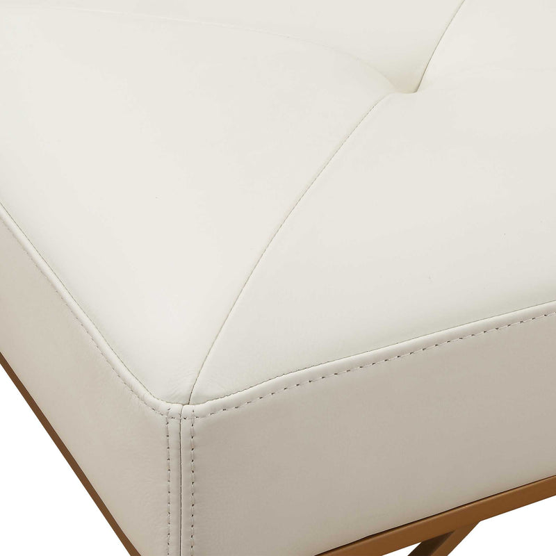 Uttermost 23843 Swale Ivory Leather Bench