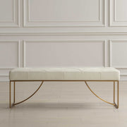 Uttermost 23843 Swale Ivory Leather Bench