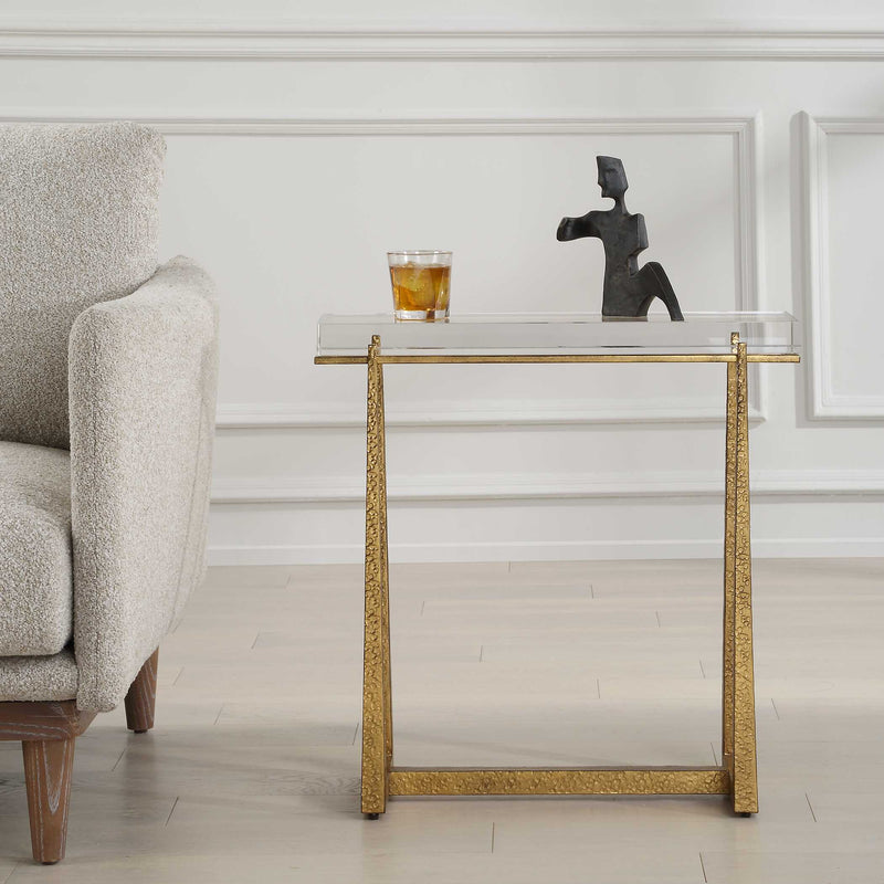 Uttermost 24839 Midas Thick Crystal Accent Table