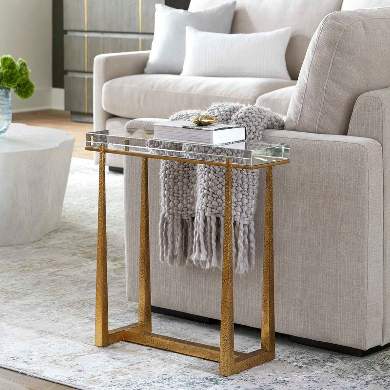 Uttermost 24839 Midas Thick Crystal Accent Table