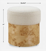 Uttermost 23855 Swirls Poplar Ivory Ottoman