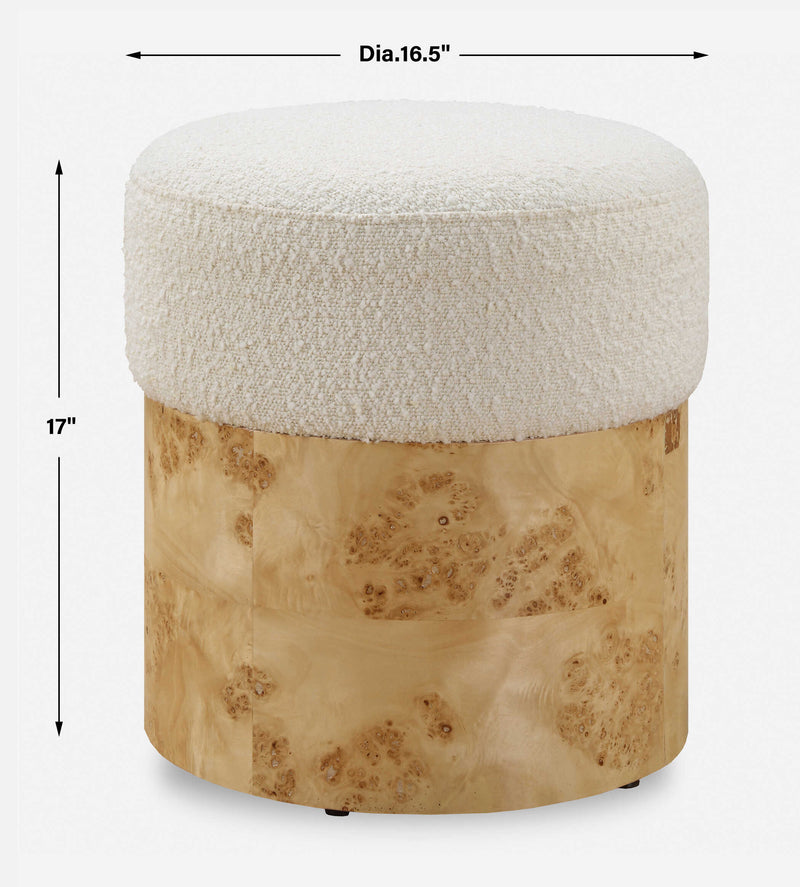 Uttermost 23855 Swirls Poplar Ivory Ottoman