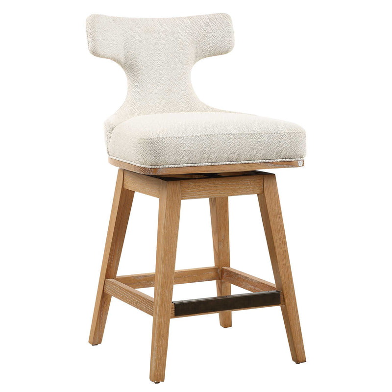 Uttermost 23871 Klismos Off-White Fabric Counter Stool