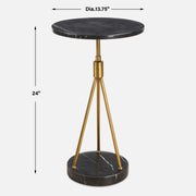 Uttermost 50066 Rosston Black Marble Accent Table
