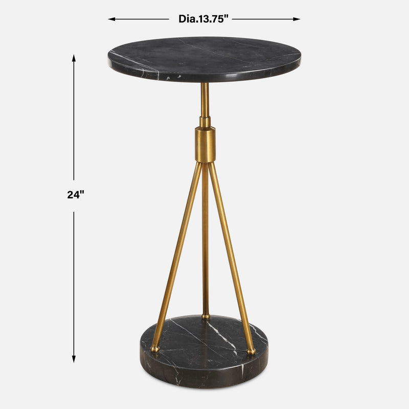 Uttermost 50066 Rosston Black Marble Accent Table