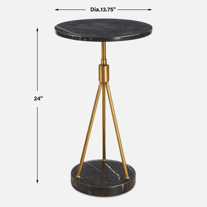 Uttermost 50066 Rosston Black Marble Accent Table