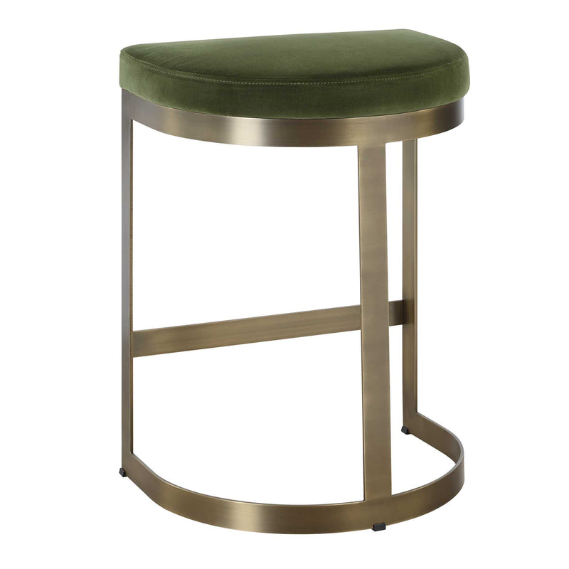 Uttermost 23869 Ivanna Brass Moss Counter Stool
