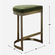 Uttermost 23869 Ivanna Brass Moss Counter Stool