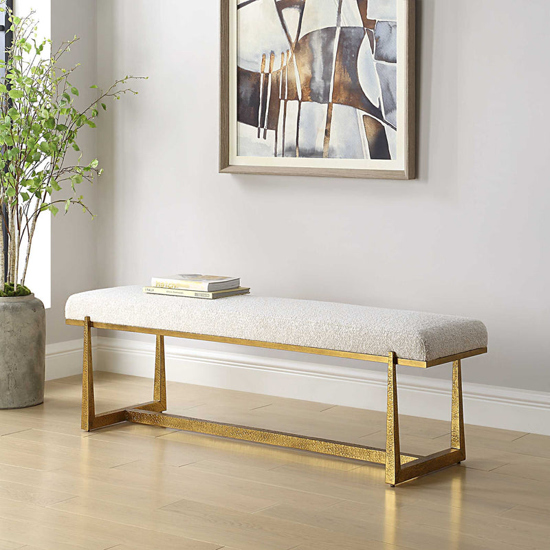 Uttermost 23904 Midas Antique Gold Bench