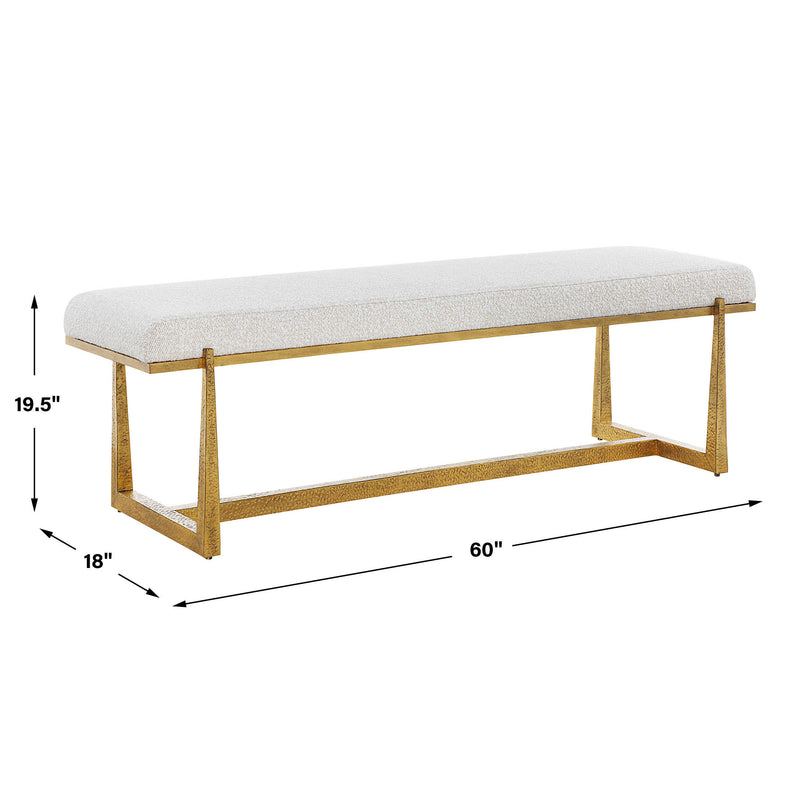 Uttermost 23904 Midas Antique Gold Bench