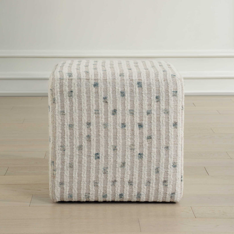 Uttermost 23914 Joie White Chenille Ottoman