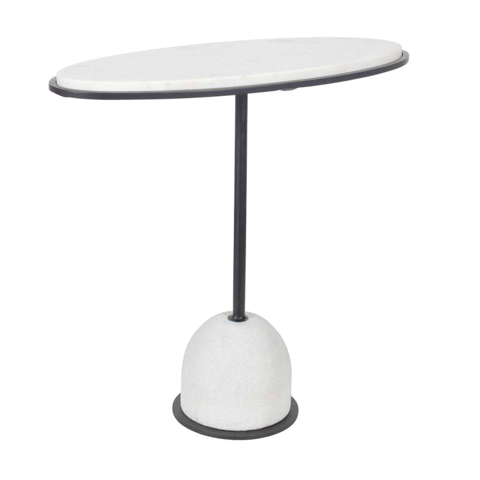 Uttermost 50135 Morro White Marble Side Table