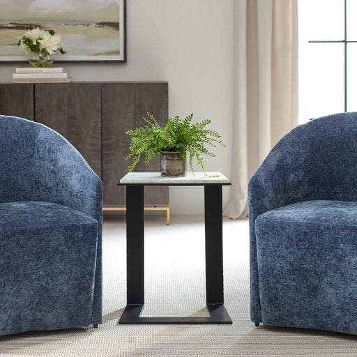 Uttermost 50136 Kenora White Marble Accent Table