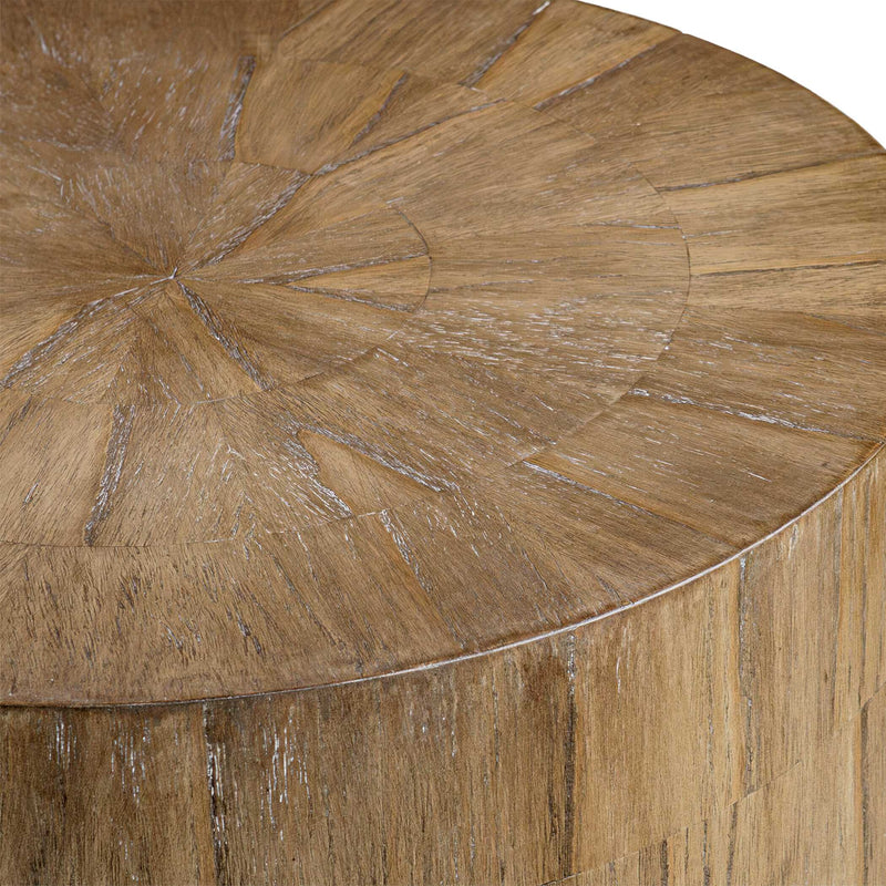 Uttermost 50155 Nevis Wood Cylinder Side Table