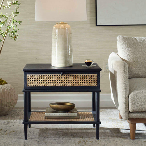 Uttermost 50153 Coast Black Rattan Side Table
