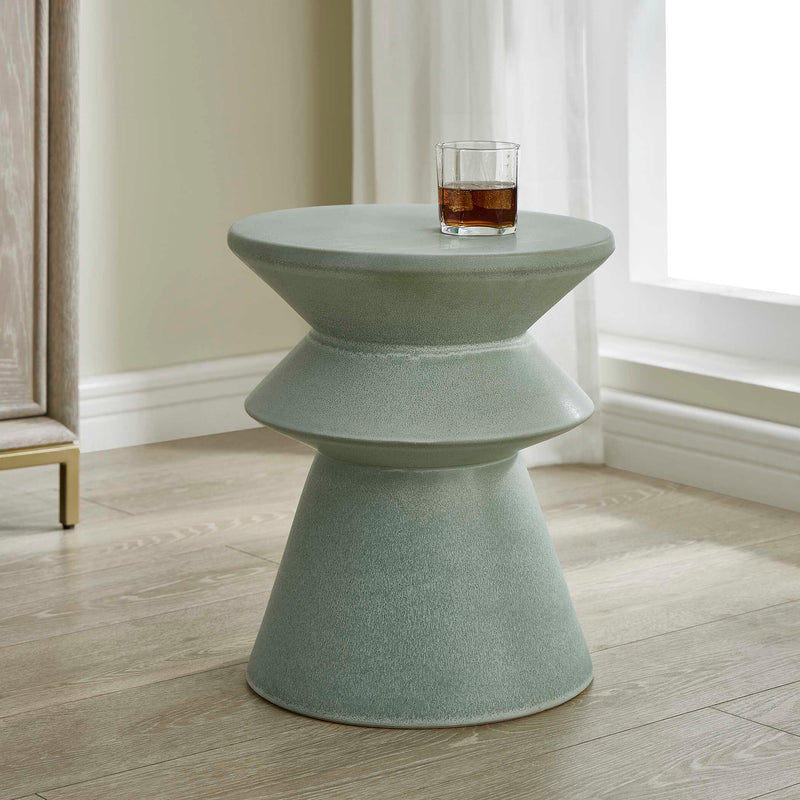 Uttermost 50206 Imogene Seafoam Glaze Garden Stool