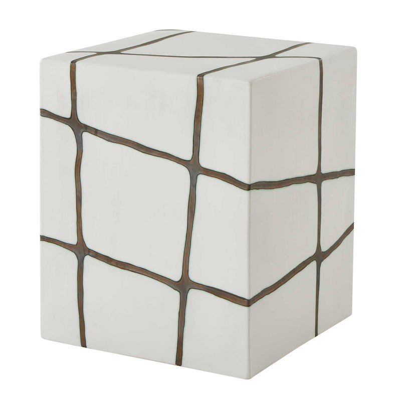 Uttermost 50207 Rocklyn White Cube Garden Stool