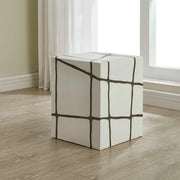 Uttermost 50207 Rocklyn White Cube Garden Stool