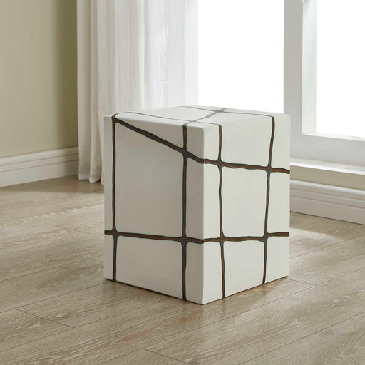 Uttermost 50207 Rocklyn White Cube Garden Stool