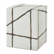 Uttermost 50207 Rocklyn White Cube Garden Stool