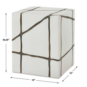 Uttermost 50207 Rocklyn White Cube Garden Stool