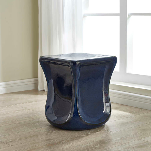 Uttermost 50208 Kaz Deep Blue Garden Stool