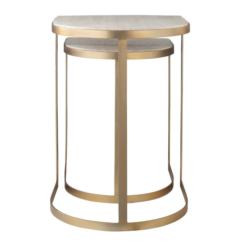 Uttermost 50246 Lindon Travertine Nesting Tables Set/2