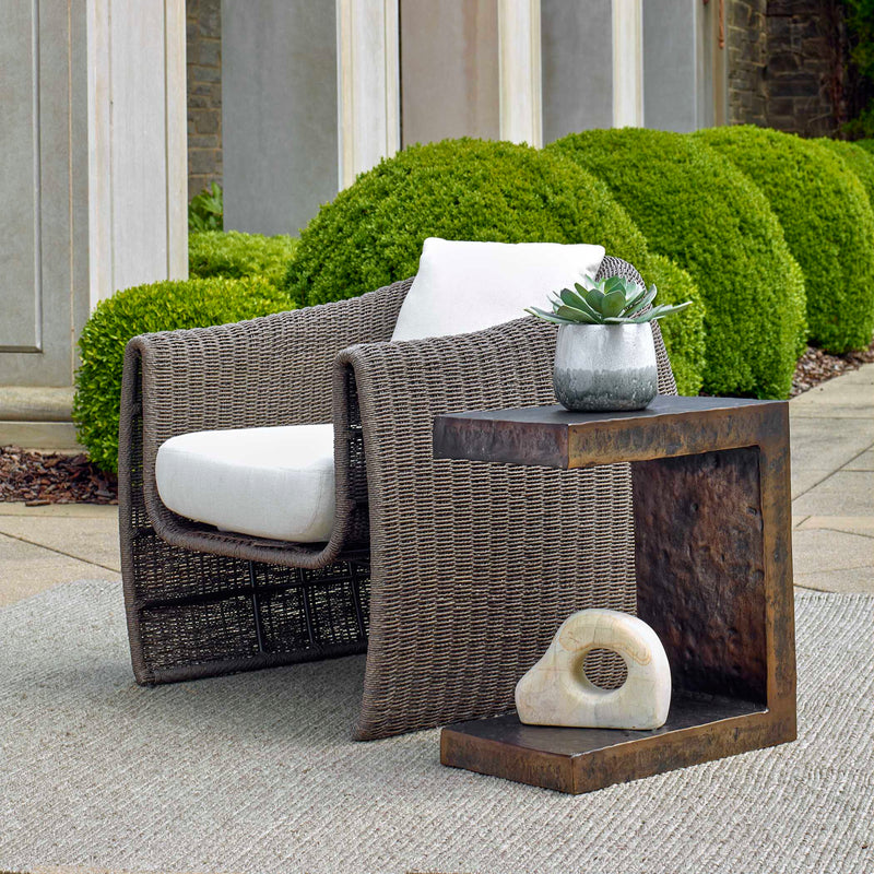 Uttermost 50213 Obra Bronze Outdoor Side Table