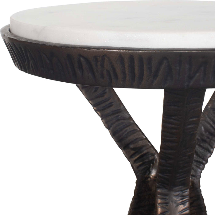 Uttermost 50214 Tilton White Marble Accent Table