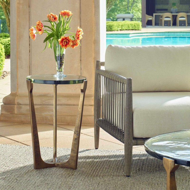 Uttermost 50216 Bohdi Outdoor Brass Accent Table