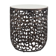 Uttermost 50227 Sabena White Marble Outdoor Side Table