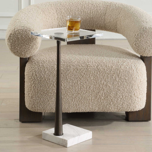 Uttermost 50159 Pelton Marble Glass Drink Table