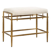 Uttermost 53039 Karleen Plush White Small Brass Bench