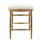 Uttermost 53039 Karleen Plush White Small Brass Bench