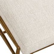 Uttermost 53039 Karleen Plush White Small Brass Bench