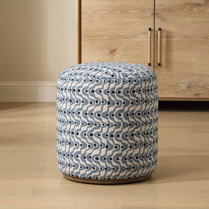 Uttermost 53063 Cas Blue Fabric Ottoman