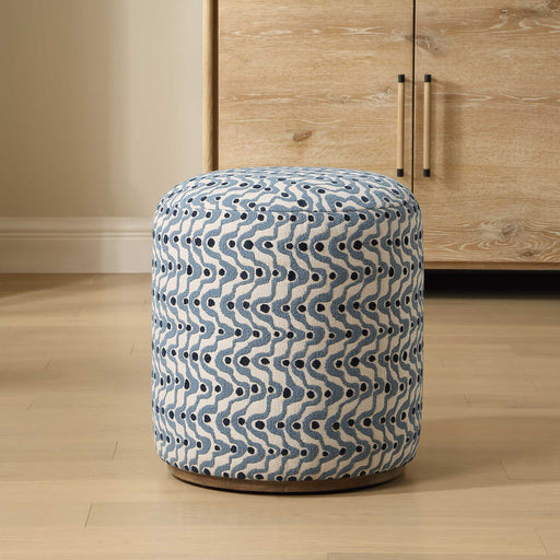 Uttermost 53063 Cas Blue Fabric Ottoman