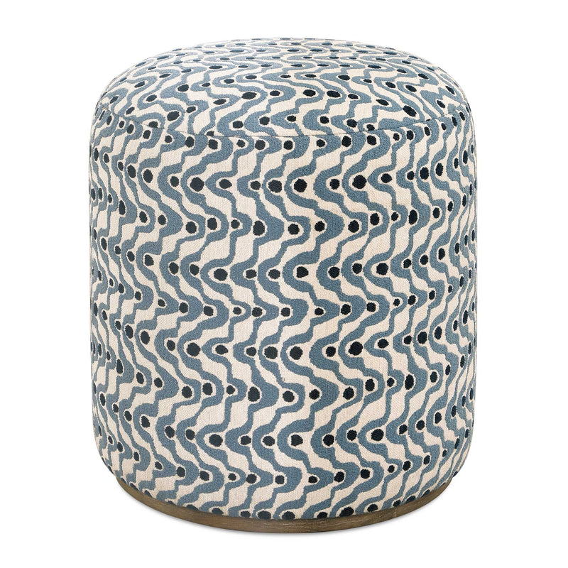 Uttermost 53063 Cas Blue Fabric Ottoman