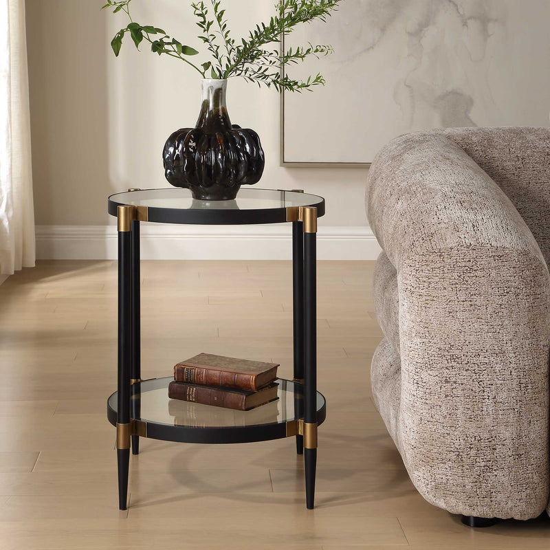 Uttermost 50360 Chadid Round Glass Side Table