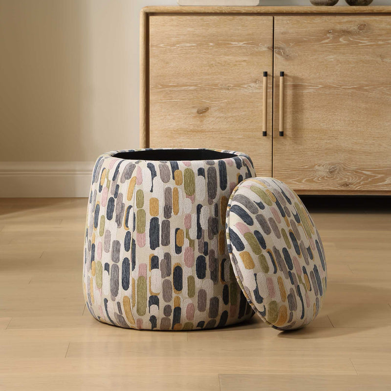 Uttermost 53070 Arem Upholstered Multi-Color Ottoman