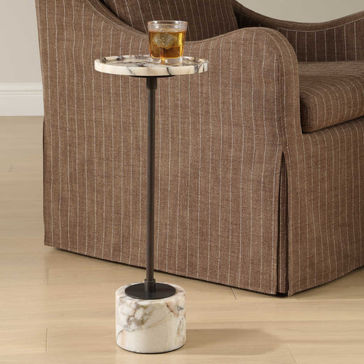 Uttermost 50356 Brunson White Marble Drink Table