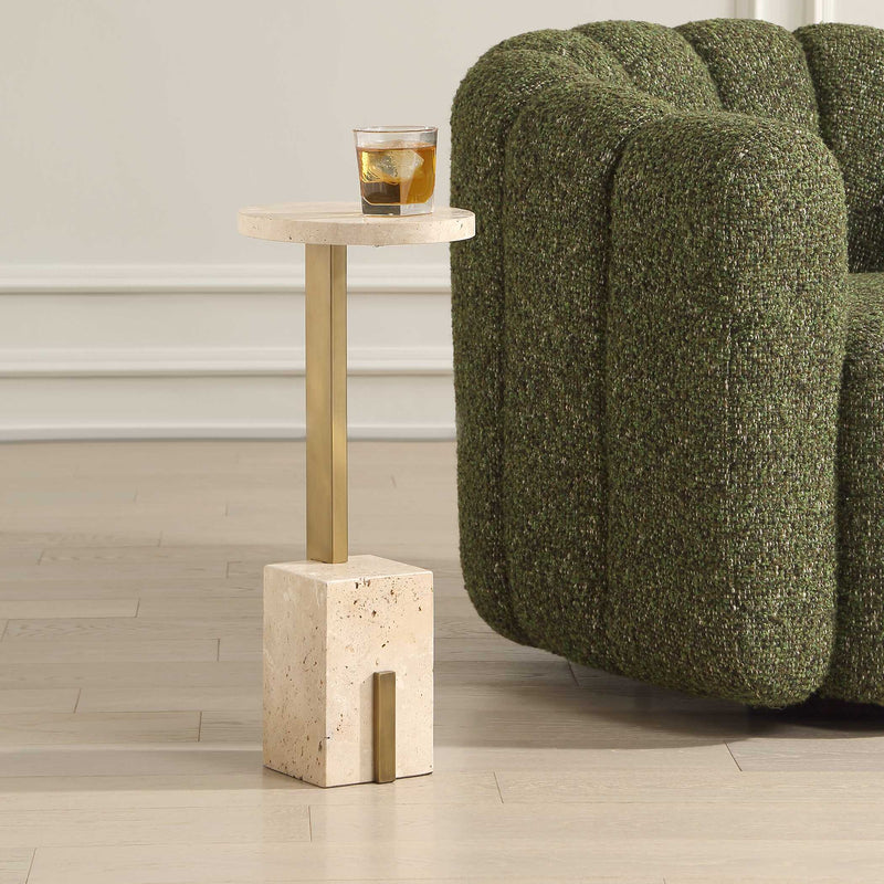 Uttermost 50369 Feranno Travertine Accent Table