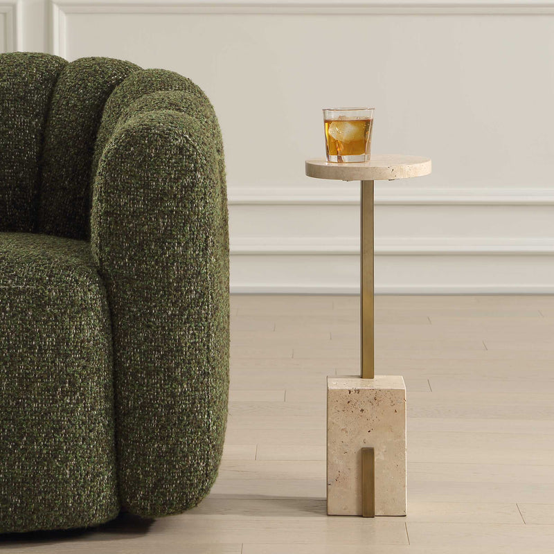 Uttermost 50369 Feranno Travertine Accent Table