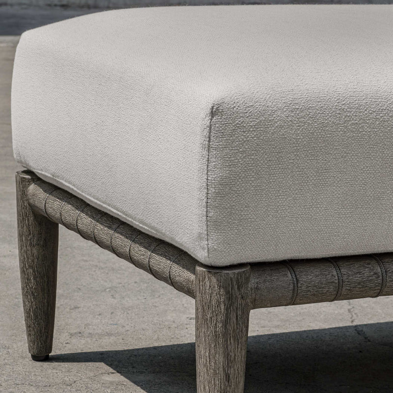 Uttermost 53124 Borneo White Cushion Outdoor Ottoman