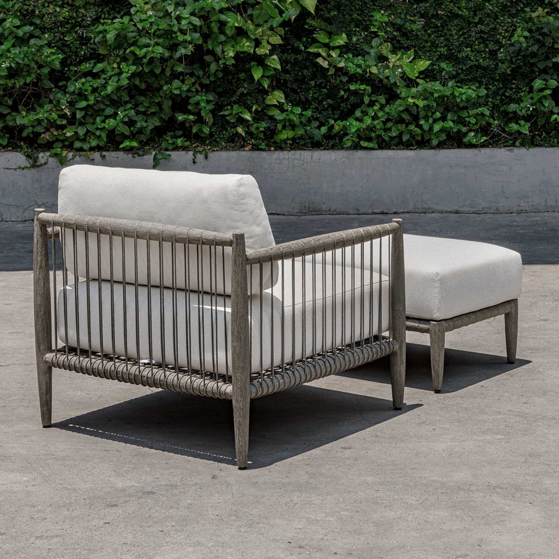 Uttermost 53124 Borneo White Cushion Outdoor Ottoman