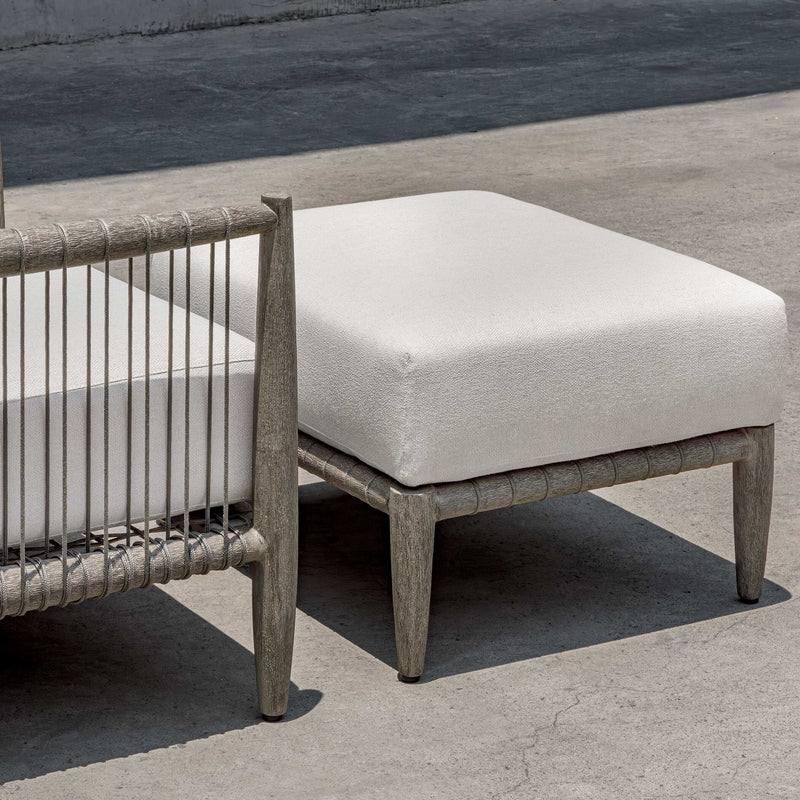 Uttermost 53124 Borneo White Cushion Outdoor Ottoman