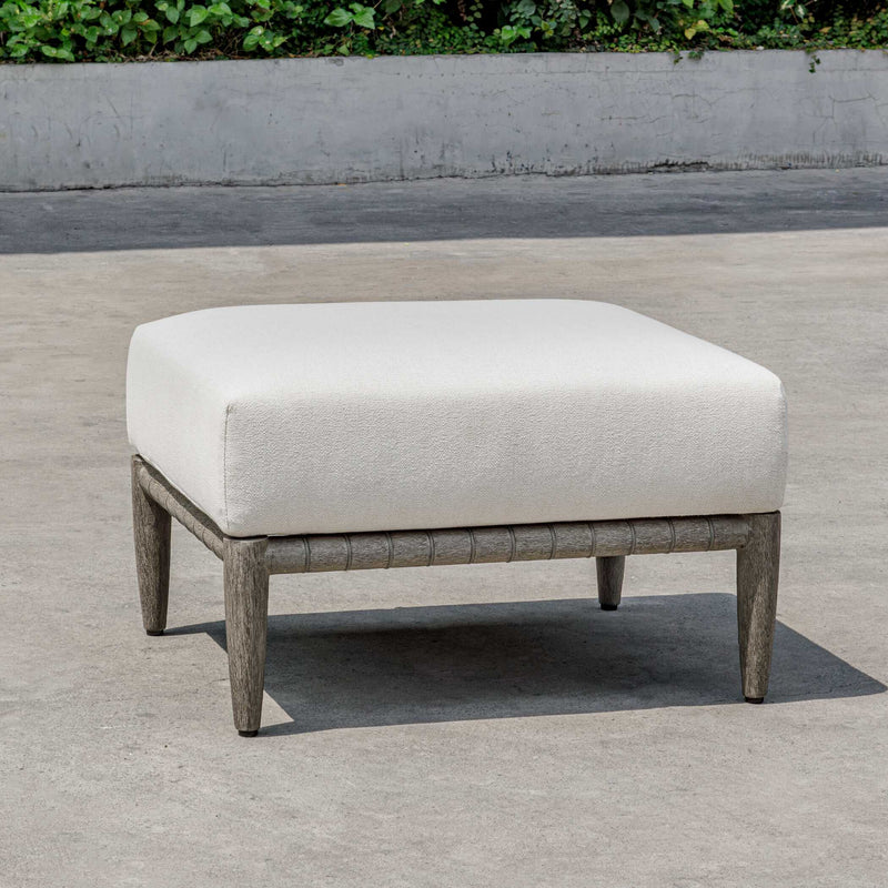 Uttermost 53124 Borneo White Cushion Outdoor Ottoman