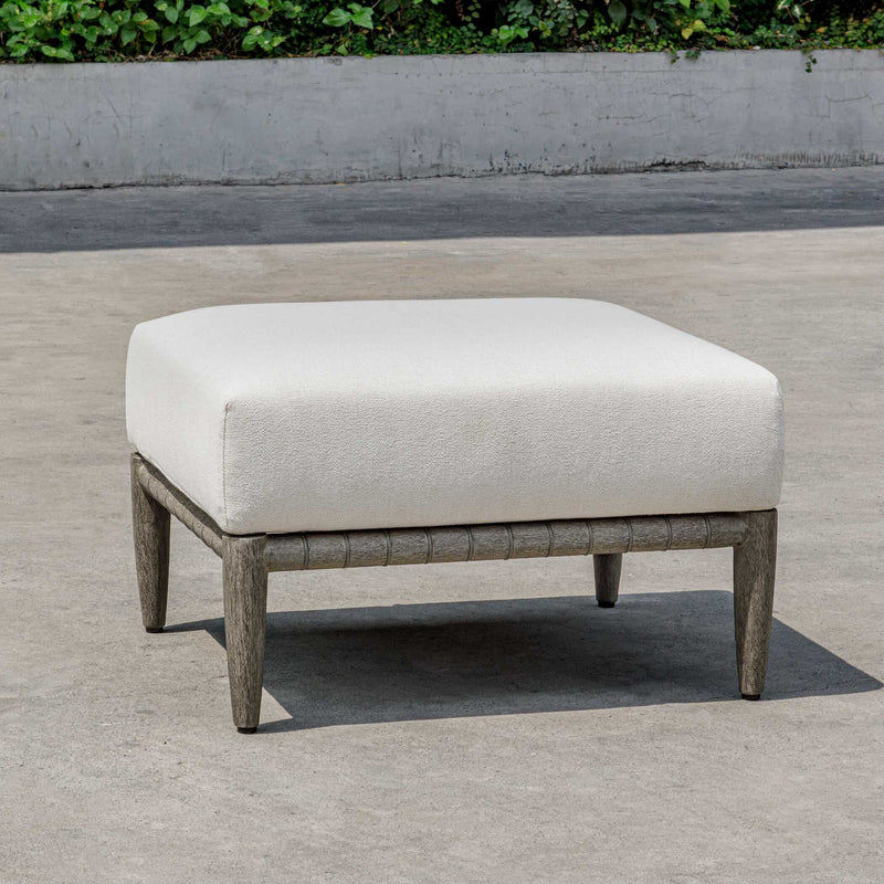 Uttermost 53124 Borneo White Cushion Outdoor Ottoman