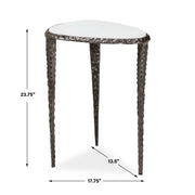 Uttermost Arnold White Marble Accent Table