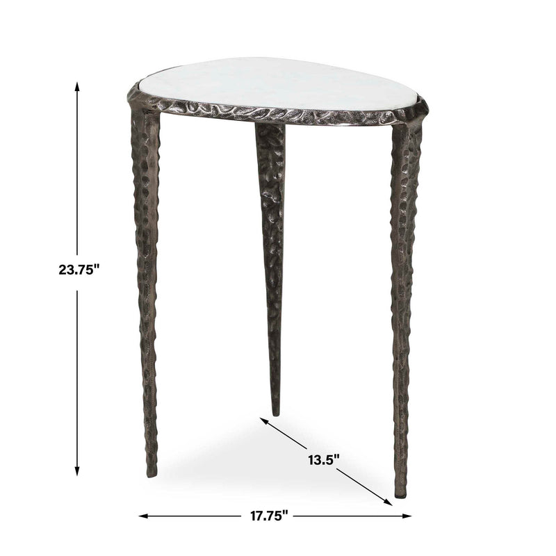 Uttermost Arnold White Marble Accent Table